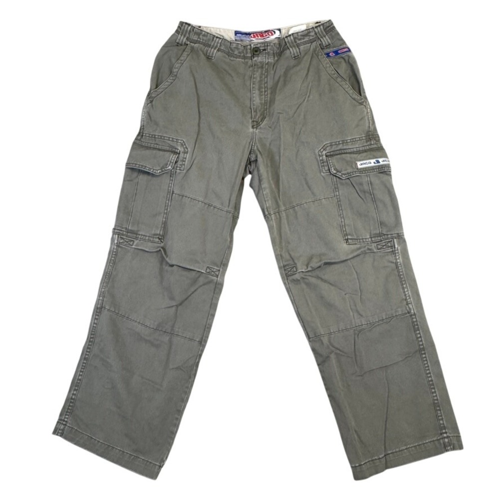 Vintage JNCO Jeans Army Twill Cargo Pants 32x30 Olive Grey Made in USA J174T